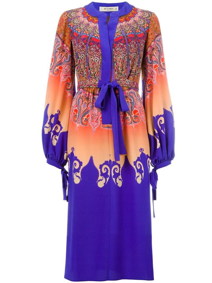 Etro Marrakesh Print Dress, Women's, Size: 42, Pink/purple, Silk