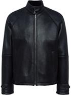Prada Leather Bomber Jacket - Black