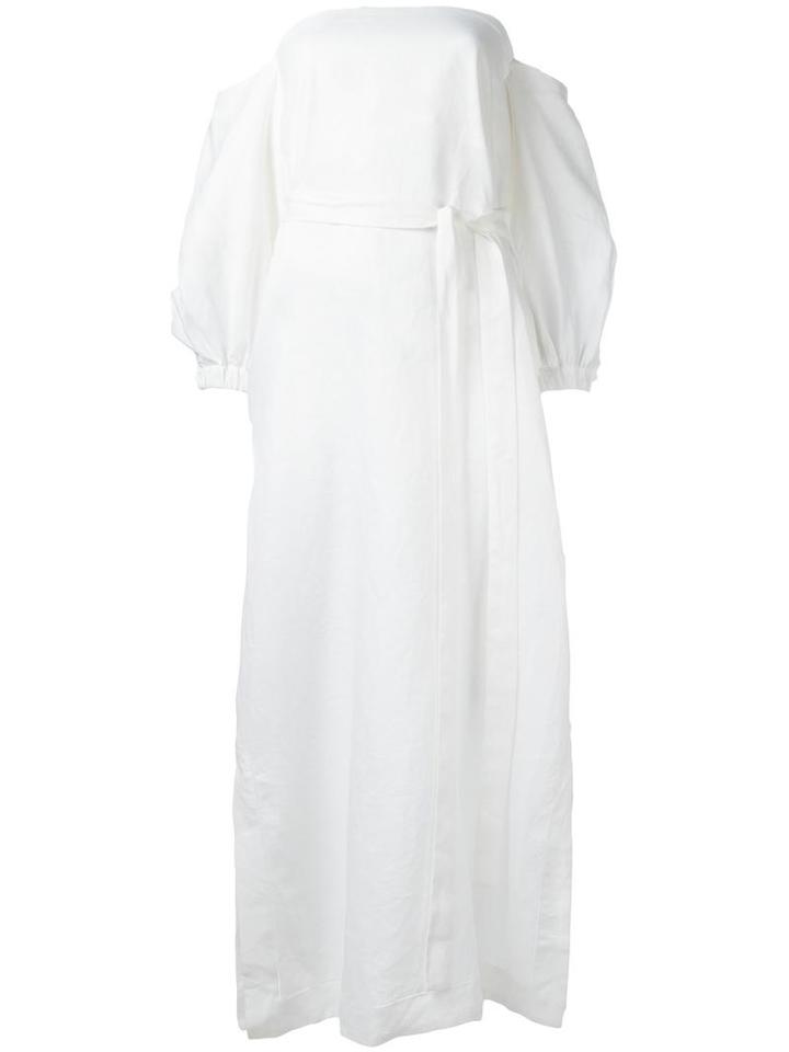 Lisa Marie Fernandez Off The Shoulder Dress, Women's, Size: 1, White, Linen/flax