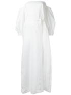 Lisa Marie Fernandez Off The Shoulder Dress, Women's, Size: 1, White, Linen/flax