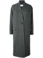 Isabel Marant Étoile 'henley' Coat, Size: 40, Grey, Virgin Wool/cotton/acetate/viscose