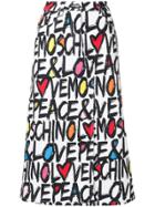 Love Moschino Typography Print Skirt - White