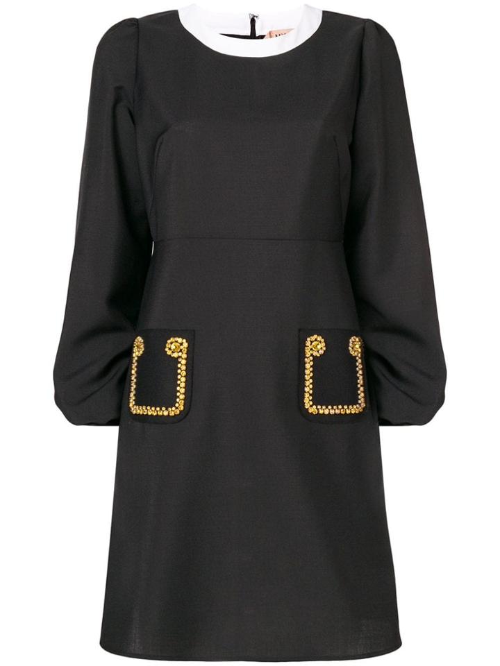 No21 Flared Loose Day Dress - Black