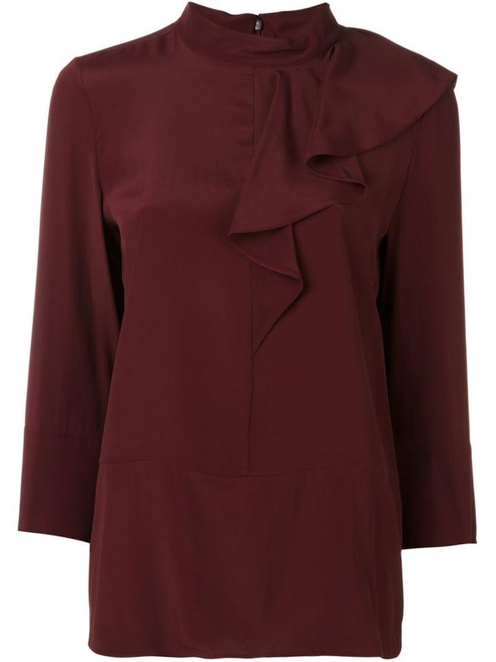 Marni Asymmetric Ruffle Blouse, Women's, Size: 36, Pink/purple, Acetate/silk