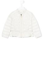 Moncler Kids Appliqué Flower Padded Jacket, Girl's, Size: 8 Yrs, White