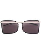 Calvin Klein 205w39nyc Metal Bar Detail Sunglasses - Black