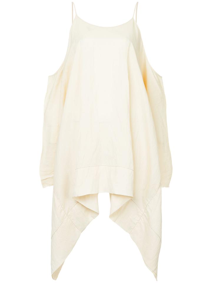 Uma Wang Cold-shoulder Flared Top - Nude & Neutrals