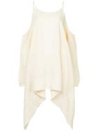 Uma Wang Cold-shoulder Flared Top - Nude & Neutrals