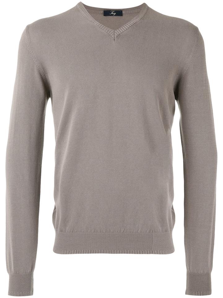 Fay - V-neck Sweater - Men - Cotton - 56, Brown, Cotton