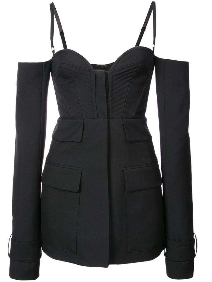 Vera Wang Spaghetting Strapped Long Sleeeved Jacket - Black