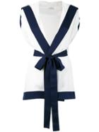La Perla - Front Bow Waistcoat - Women - Silk - One Size, Blue, Silk