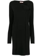 Twin-set Asymmetric Neck Sweater Dress - Black