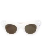 Vera Wang Embellished Cat Eye Sunglasses - White