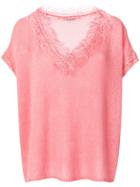 Ermanno Scervino Embellished Neckline Top - Pink & Purple