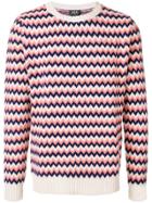 A.p.c. Zig-zag Knit Sweater - Nude & Neutrals