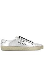 Saint Laurent Lace-up Sneakers - Silver
