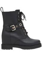 Fendi Concealed-wedge Lace-up Boots - Black