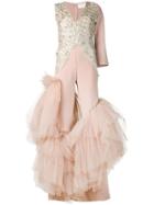 Loulou Embellished Jumpsuit With Tulle Legs - Pink