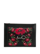 Alexander Mcqueen Pin Floral Clutch - Black