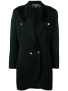 Chanel Vintage 1980's Elongated Blazer Coat - Black