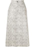 Georgia Alice Snakeskin Print Skirt - White