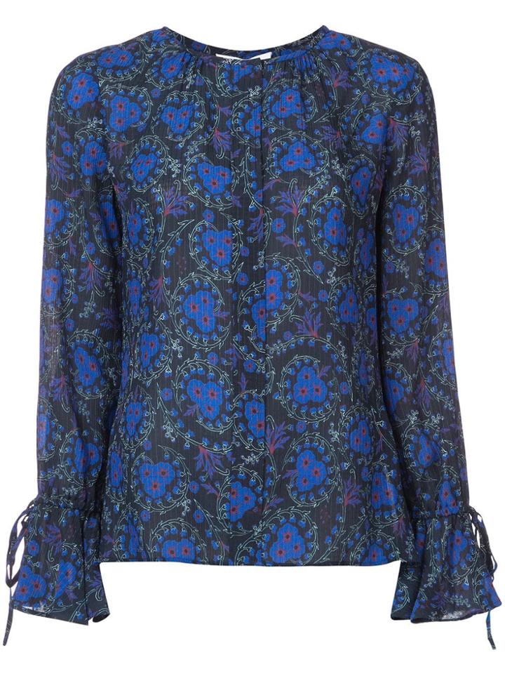 Derek Lam 10 Crosby Collarless Bell Sleeve Blouse - Black