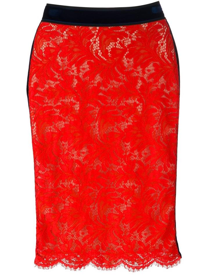 Msgm Lace Pencil Skirt