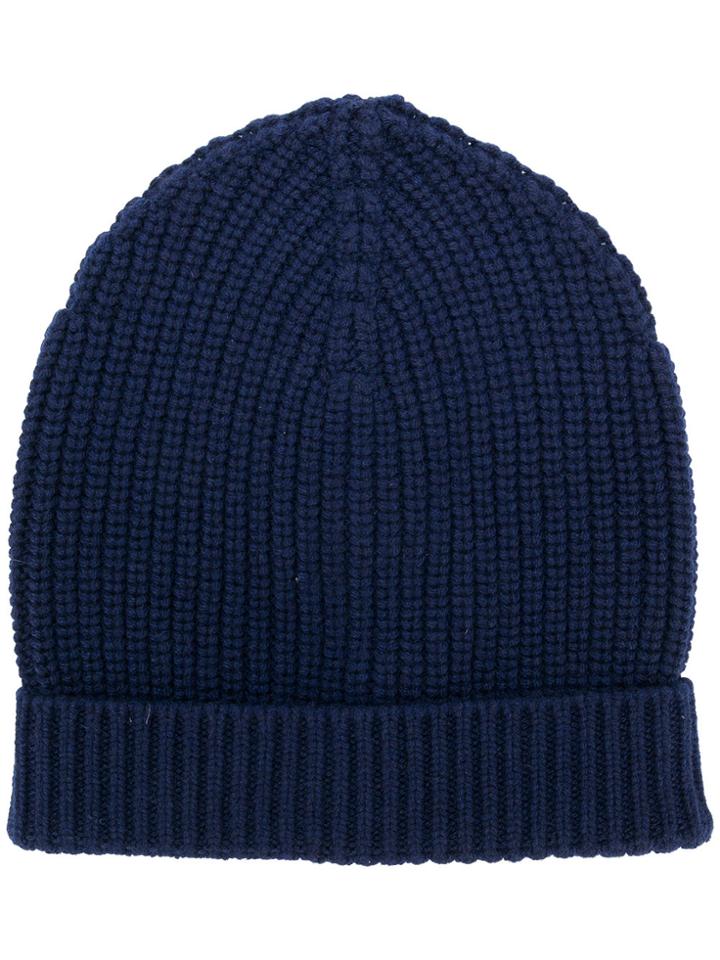 Dolce & Gabbana Ribbed Knit Beanie - Blue