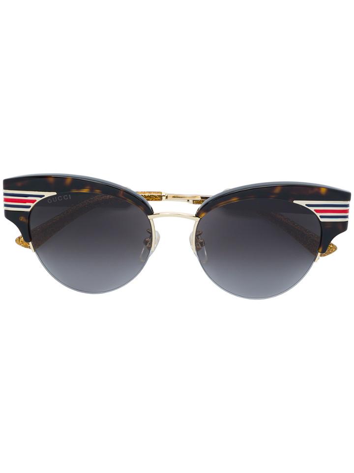 Gucci Eyewear Cat Eye Shaped Sunglasses - Metallic