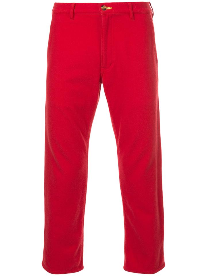 Comme Des Garçons Vintage Slim-fit Cropped Trousers - Red