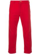 Comme Des Garçons Vintage Slim-fit Cropped Trousers - Red