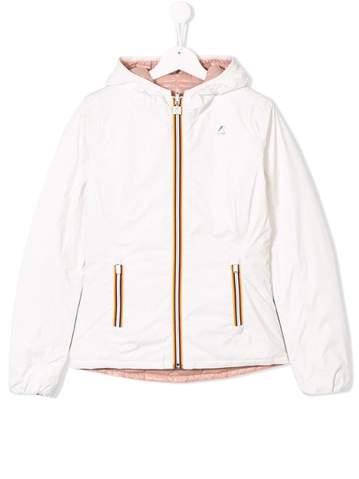 K Way Kids Teen Reversible Padded Jacket - White