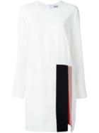 Msgm Longsleeved Shift Dress, Women's, Size: 46, White, Acetate/viscose/polyester