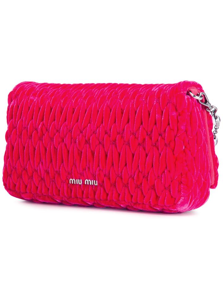 Miu Miu Woven Clutch, Women's, Pink/purple, Velvet