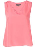 Salvatore Ferragamo Embroidered Trim Top - Pink & Purple