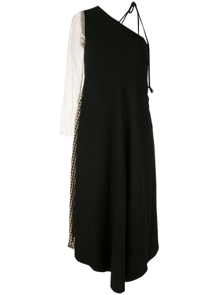 Song For The Mute One Shoulder Draped Dress - Black