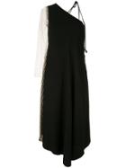Song For The Mute One Shoulder Draped Dress - Black