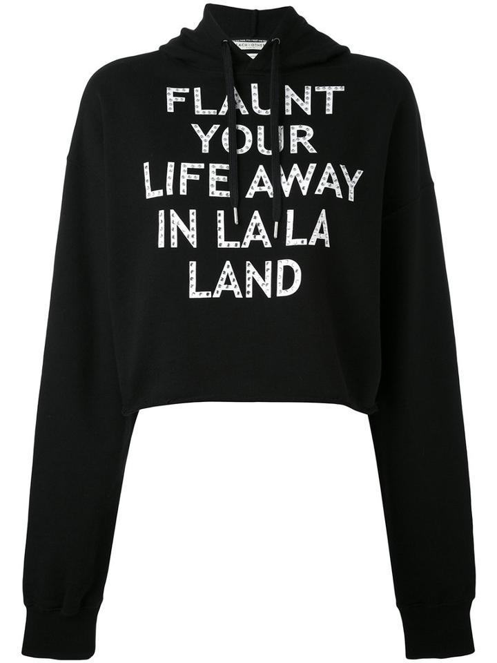 Each X Other - 'flaunt Your Life Away' Studded Hoodie - Women - Cotton - M, Black, Cotton