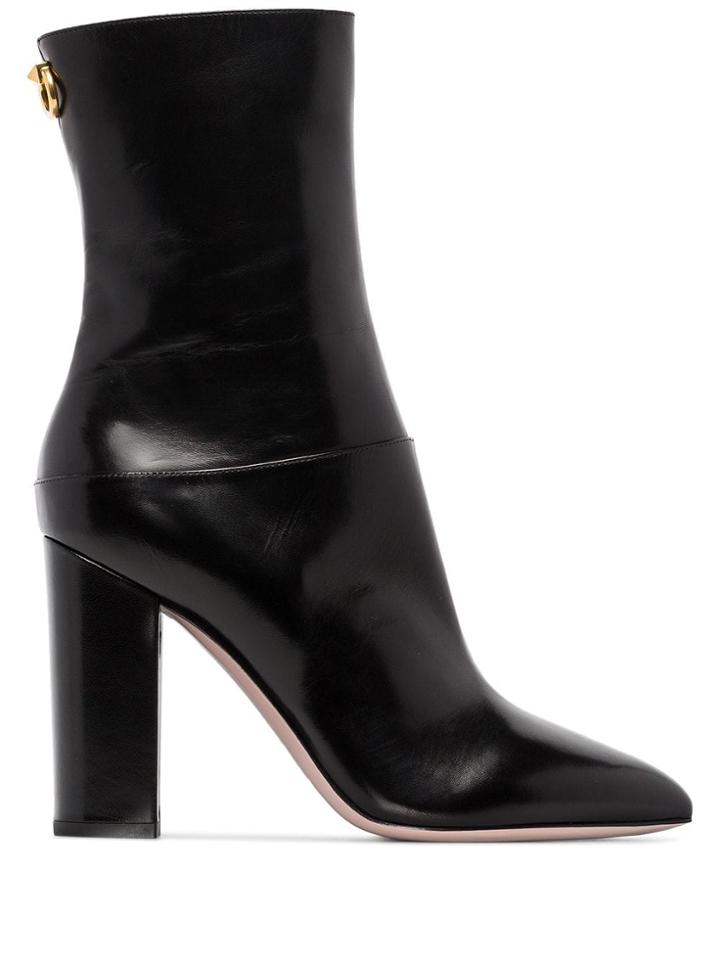 Valentino Valentino Garavani Ringstud 100mm Ankle Boots - Black