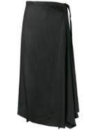 Brunello Cucinelli Asymmetric Silk Skirt - Black