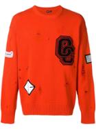 Opening Ceremony Ripped Detail Appliqué Sweater - Yellow & Orange