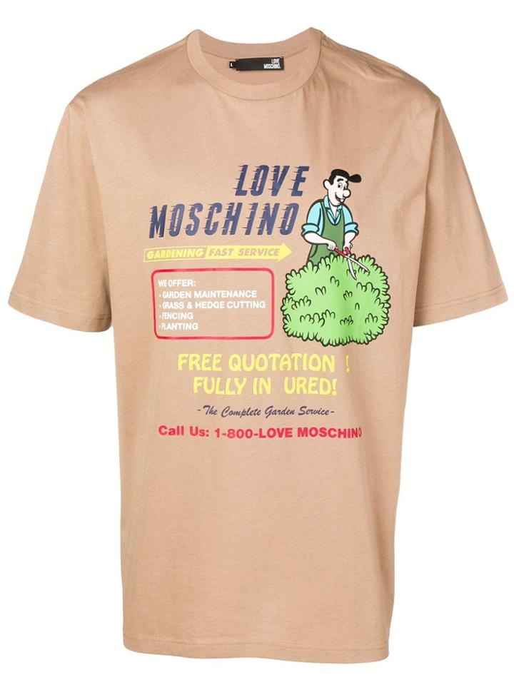 Love Moschino Graphic Print T-shirt - Neutrals