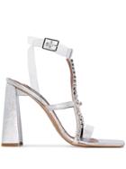 Area 110 Crystal Embellished Sandals - Silver