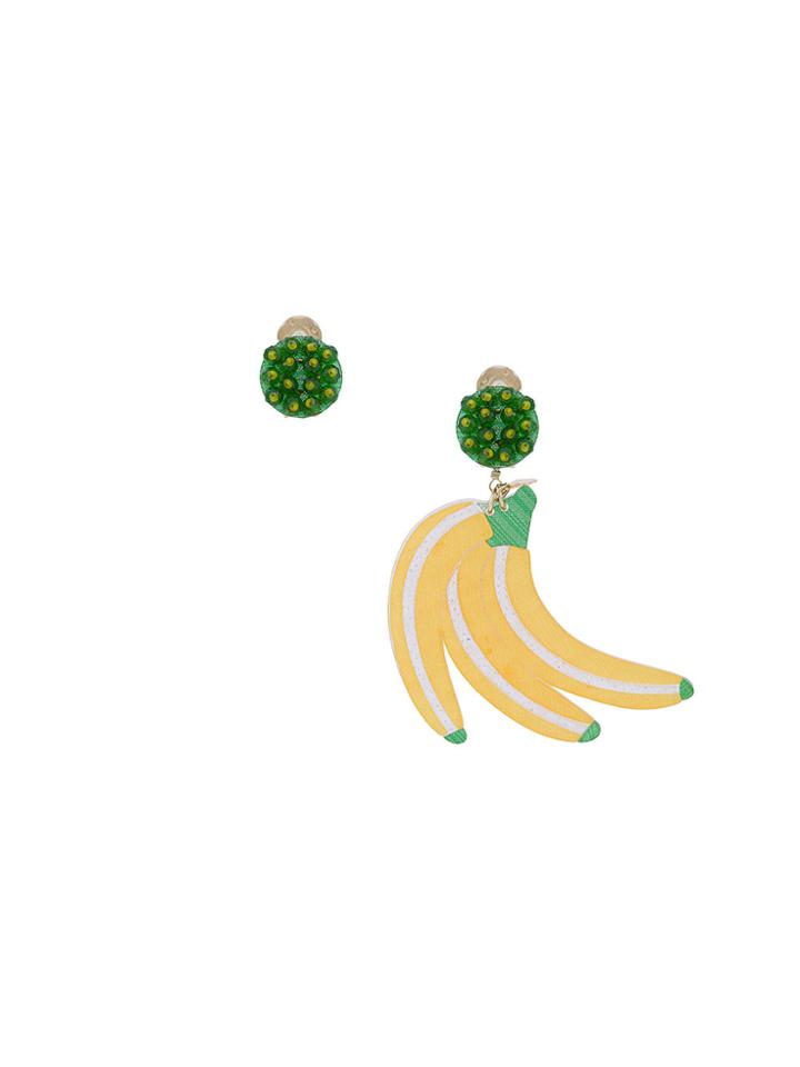 Mercedes Salazar Hanging Banana Earring - Yellow & Orange