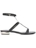 La Perla Flat Sandals With Chain - Black