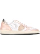 Philippe Model Logo Patch Metallic Sneakers, Women's, Size: 40, Pink/purple, Leather/rubber