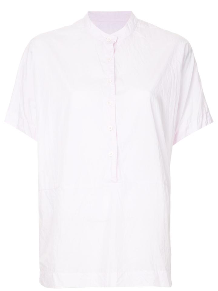 Casey Casey Mandarin Collar Relaxed Shirt - Pink & Purple