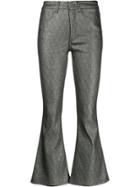 Dondup Metallic Flared Trousers - Silver