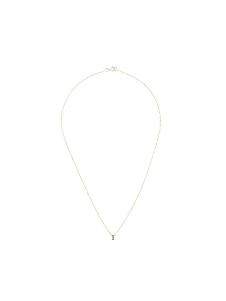 Natalie Marie 9kt Yellow Gold Quartz Baguette Pendant Necklace