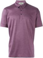 Canali Patterned Polo Shirt, Men's, Size: 50, Pink/purple, Silk/cotton
